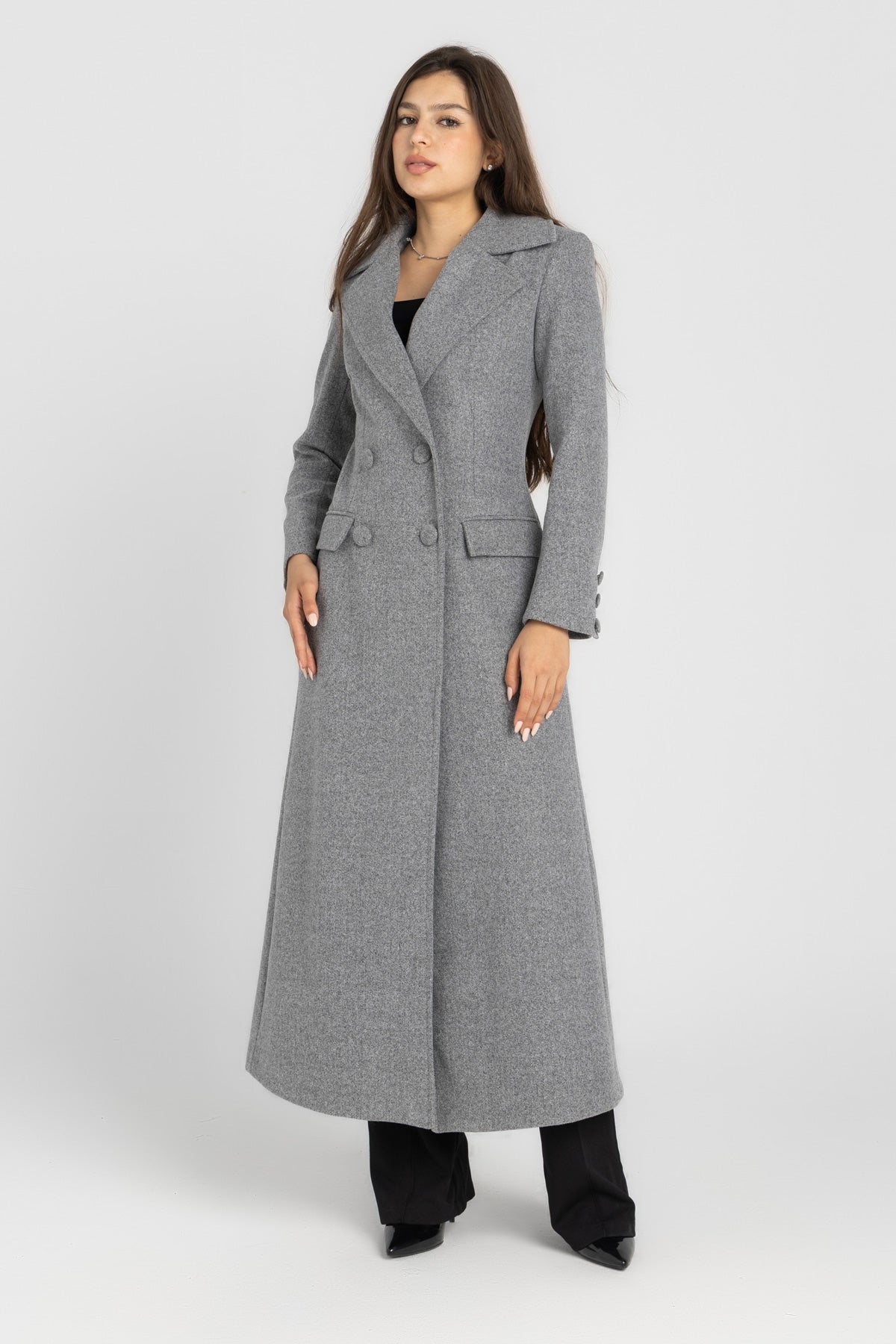 The Monarch Coat | Grey | Padded Longline Coat