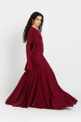 Azalea Dress – Burgundy | 10-Meter Dramatic Mermaid Flare