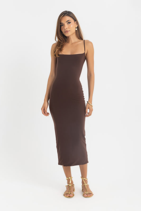 THE PRETTY BASIC DRESS - Brown