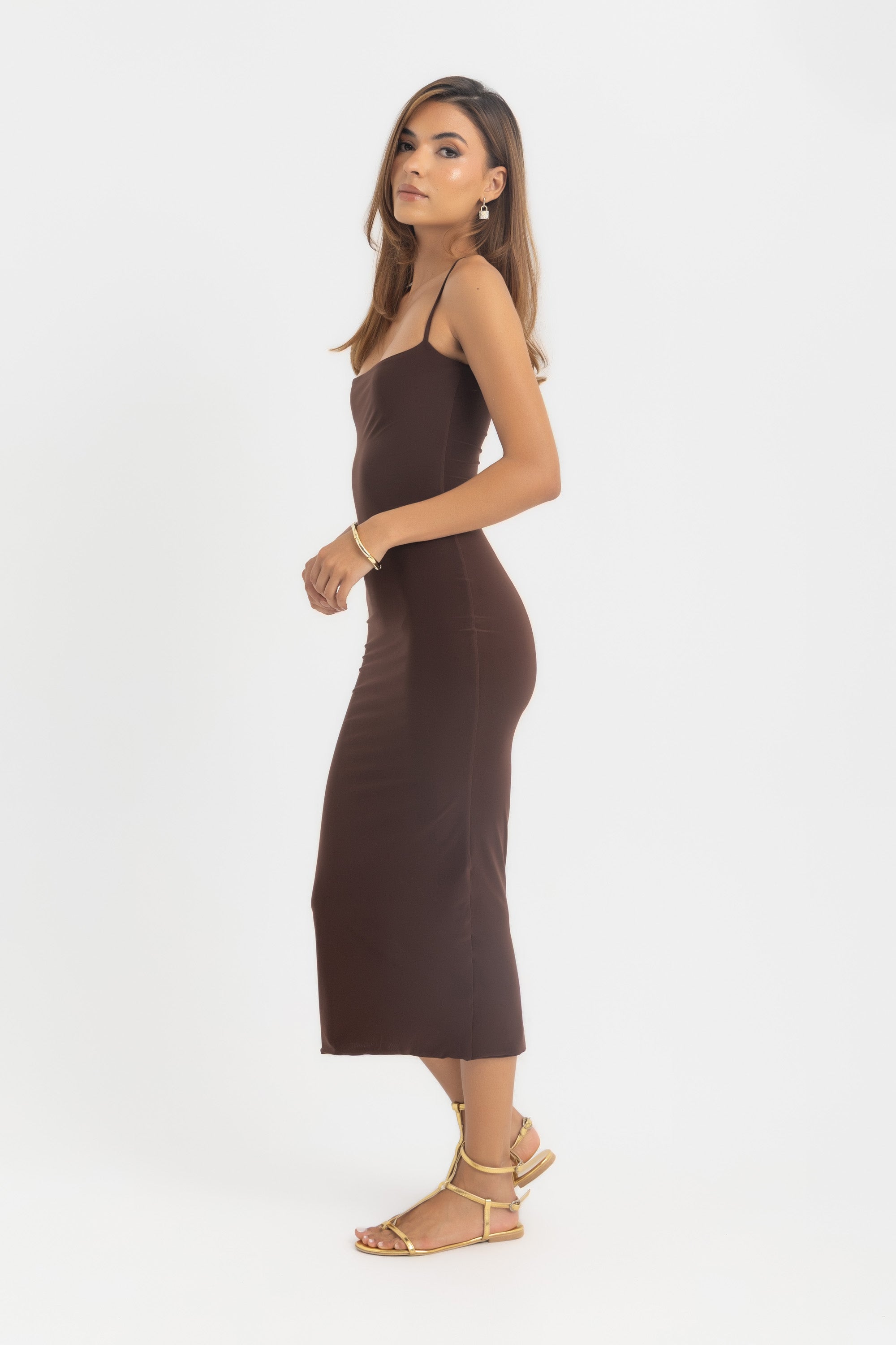 THE PRETTY BASIC DRESS - Brown