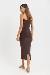 THE PRETTY BASIC DRESS - Brown