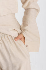 Double Belted Chemise Set — Beige