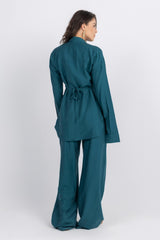 Double Belted Chemise Set — Teal