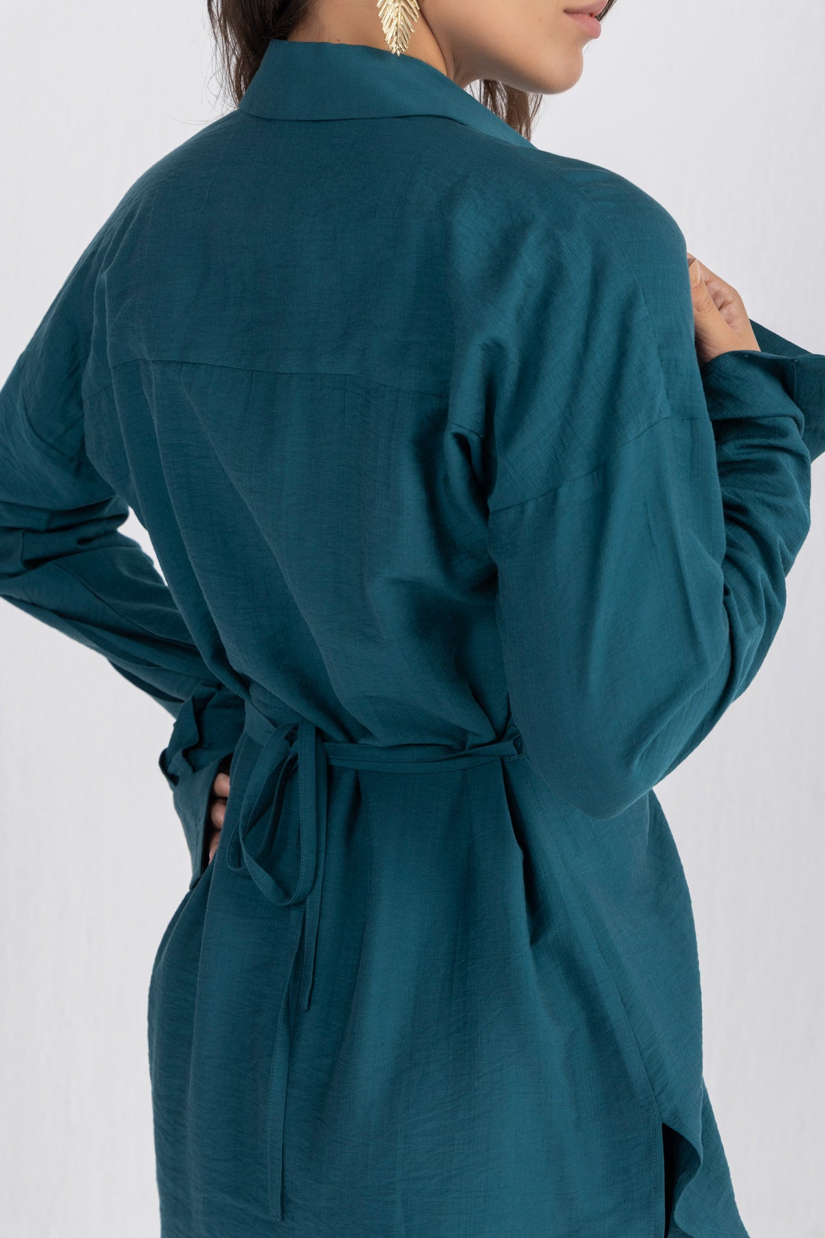 Double Belted Chemise Set — Teal