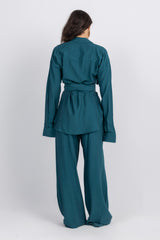 Double Belted Chemise Set — Teal