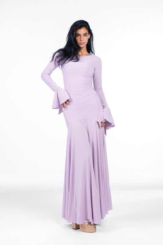 Azalea Dress – Lilac | 10-Meter Dramatic Mermaid Flare