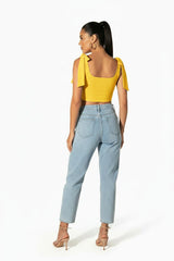 Lea Top - Yellow | Free-Tie Shoulder