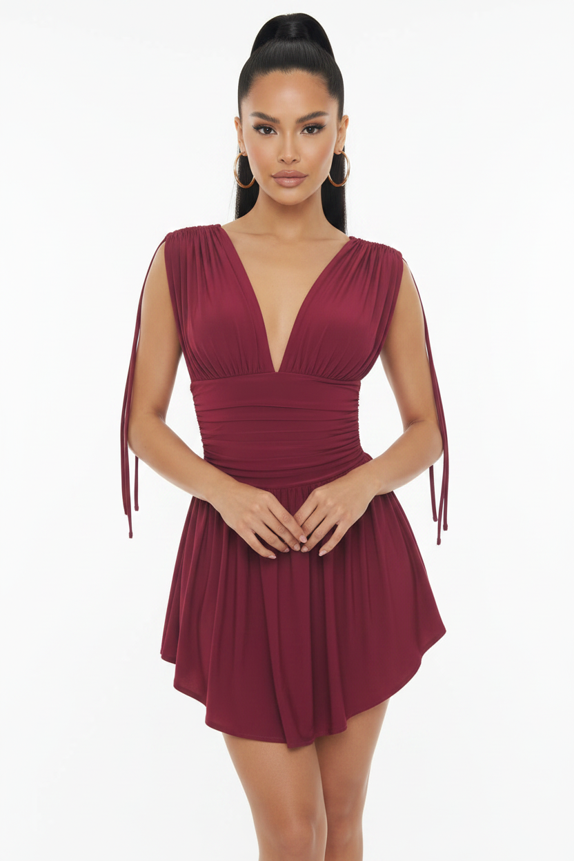 Burgundy Dress - Front