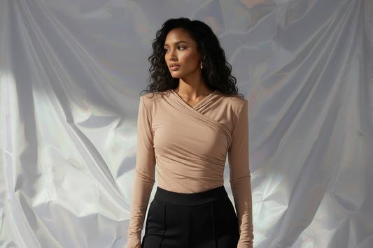 Thea Bodysuit - Nude Structured Shoulder Bodysuit