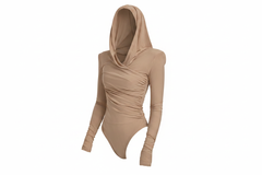 Thea Bodysuit - Nude Structured Shoulder Bodysuit