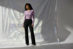 Thea Bodysuit - Lilac Structured Shoulder Bodysuit
