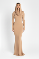 Hood up nude beige