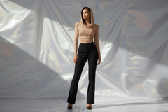 Thea Beige - Black Monaco Pants