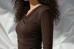 Thea Dark Brown - Hood Down Realistic Side - Black Pants