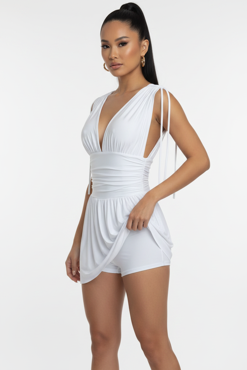 White Dress - 3/4, Shorts Revealed