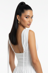 White Dress - Back, Ponytail