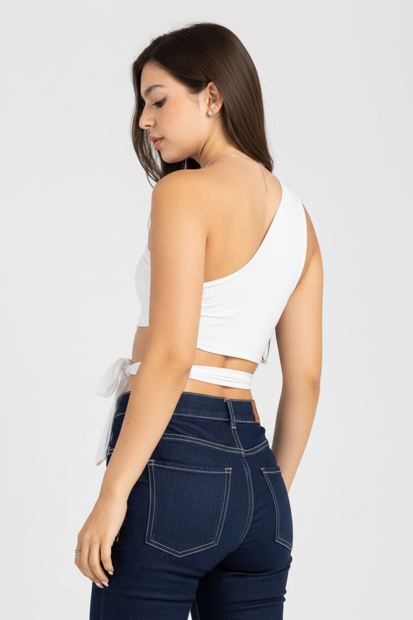 White top – back view